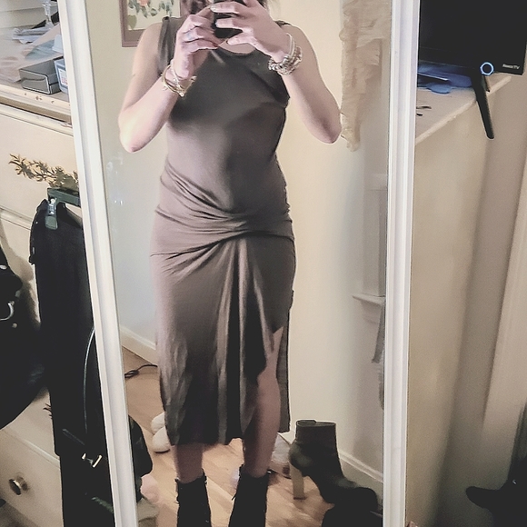 All Saints Riviera Tavi Ruched Jersey Maxi Dress - Picture 4 of 5